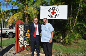 British Ambassador Antony Stokes and President of CRC Dr Luis Foyo at the Red Cross