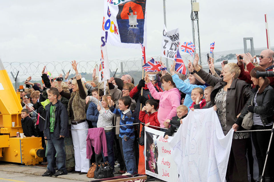 HMS Cumberland welcomed home from Libya operations