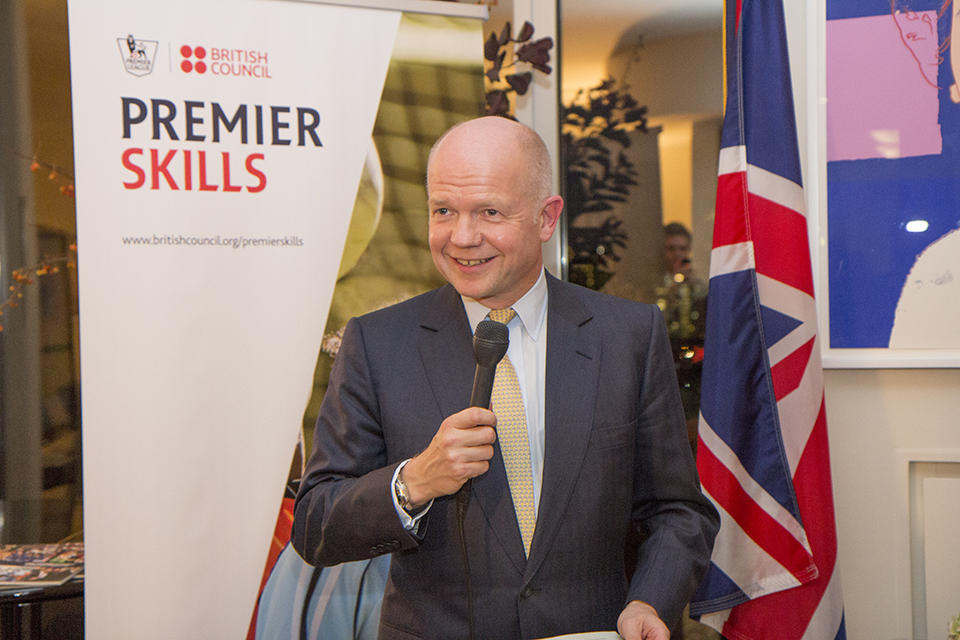 Foreign Secretary William Hague addresses the guests. 