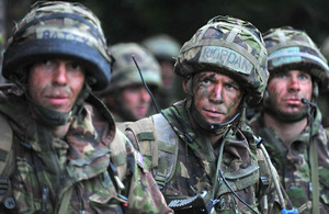 Officer cadets during the final phase of Exercise Dynamic Victory
