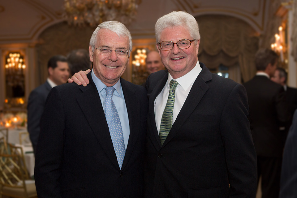 Former Prime Minister John Major and Lloyd's Chairman John Nelson.