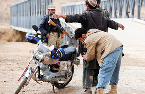 Afghan police check point