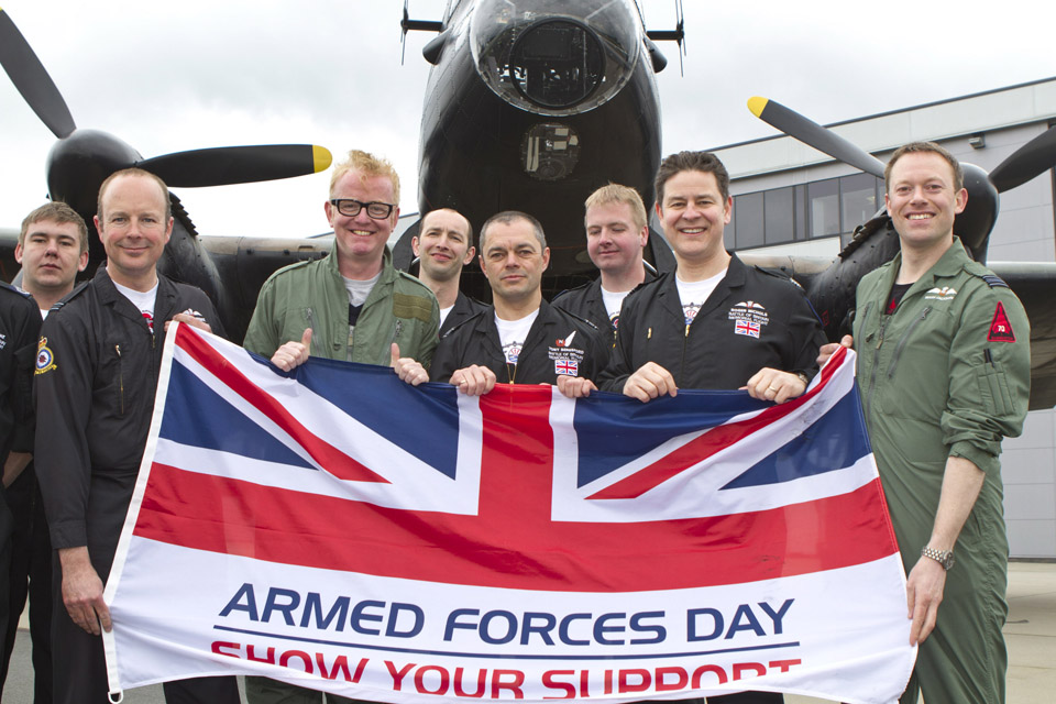 DJ Chris Evans with members of the RAF's Battle of Britain Memorial Flight