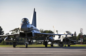 Two Royal Air Force Typhoon Aircraft on NATO Enhanced Air Policing. Crown copyright.