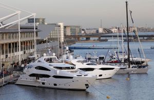 The boat marina at the London Boat Show