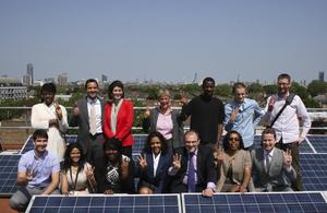 Secretary of State Edward Davey and Minister of State Greg Barker visiting the launch of the Brixton Energy Solar 3 project to launch the new Community Energy Strategy Call for Evidence
