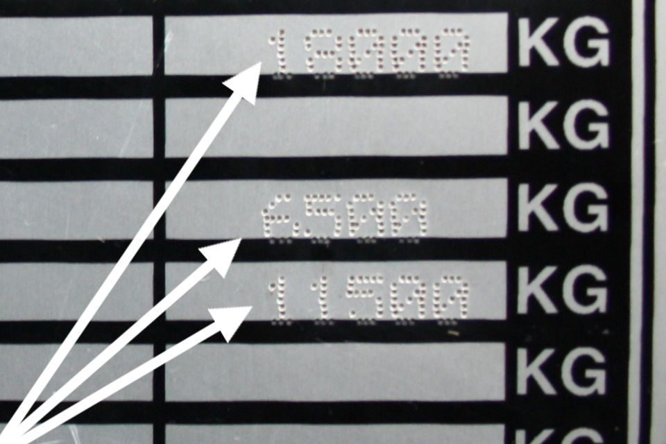 DVSA will check that the sum of the axle weights are equal to or greater than the maximum gross vehicle weight.