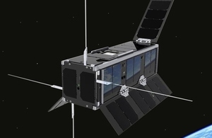 Artist's impression of UKube-1 cubesat.