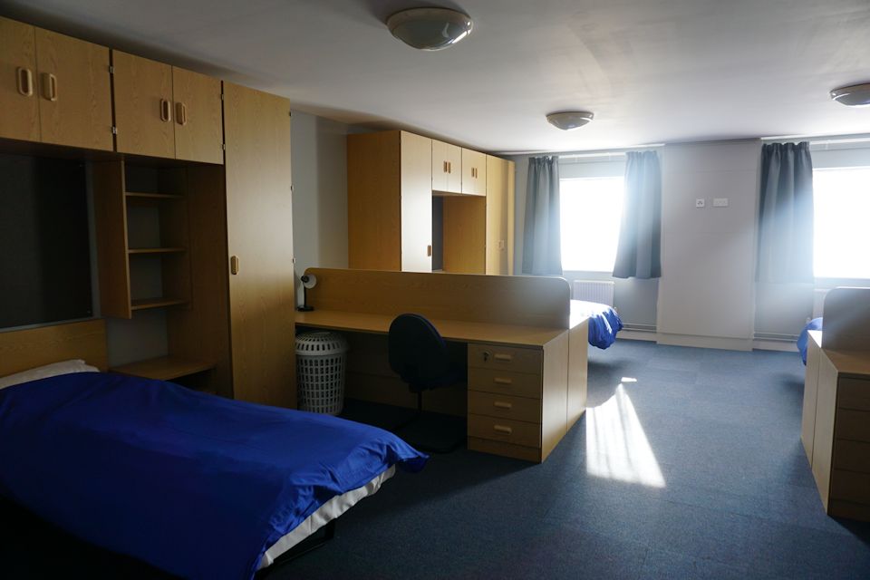 Inside the bedroom of a New single living accommodation block. Crown Copyright. Photo: Kirsty Williams