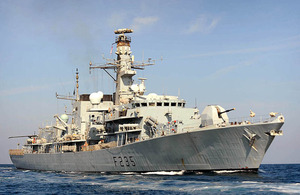 Royal Navy Type 23 frigate HMS Monmouth during operations in the Gulf (stock image)