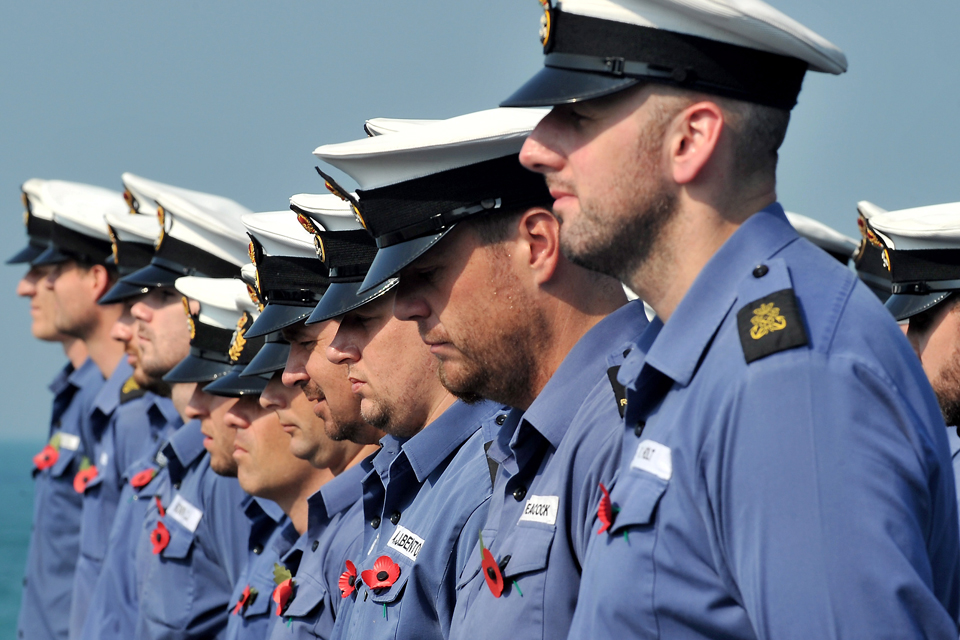 Sailors on board HMS Montrose 