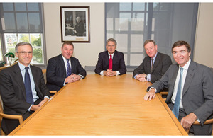 Dr Andrew Murrison, Mark Francois, Defence Secretary Philip Hammond, Andrew Robathan and Philip Dunne