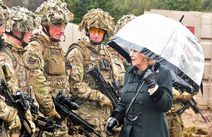The Duchess of Cornwall meeting soldiers from 4th Battalion The Rifles [Picture: Richard Watt, Crown Copyright/MOD 2013]