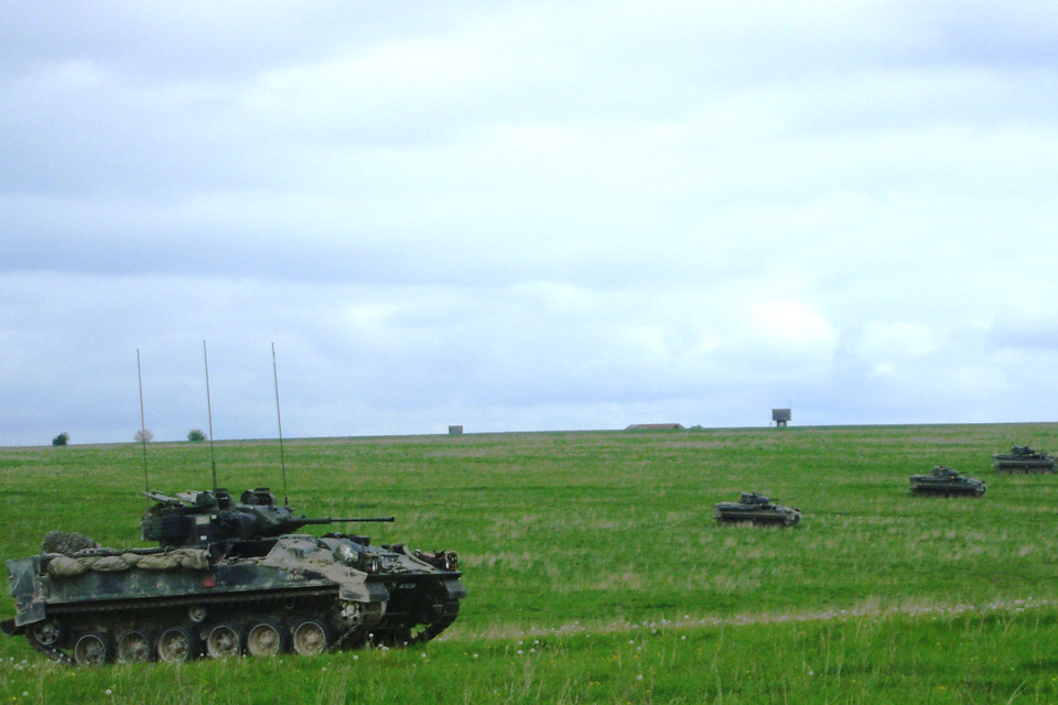 Armoured manoeuvres underway on Salisbury Plain