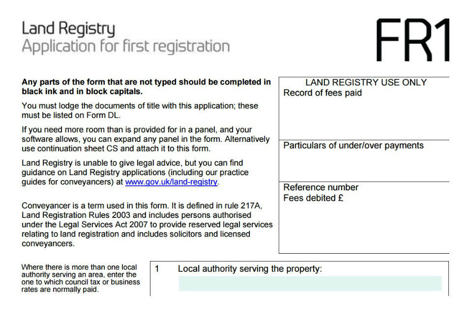 Change to documents required for a first registration