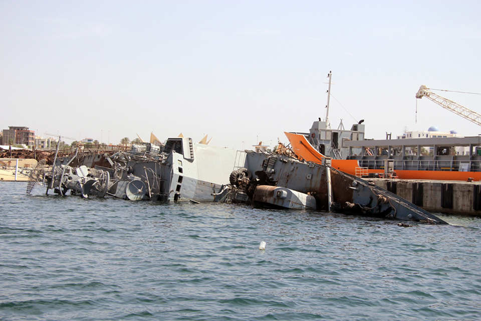 Wreck in Tripoli Harbour