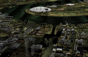 The Millennium Dome/O2 visualised using Environment Agency LIDAR point cloud data