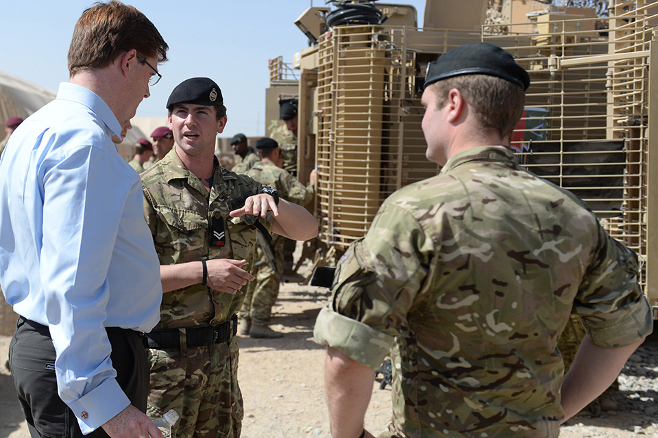 Chief Secretary to the Treasury Danny Alexander visits troops in Afghanistan