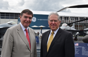 UK Defence Minister Philip Dunne and US Under Secretary of Defense Frank Kendall at Farnborough International Air Show