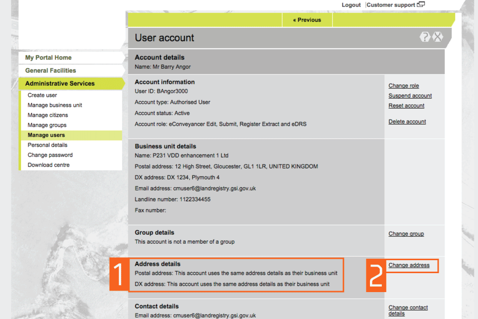Change address select