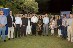 Acting British High Commissioner, Mr Richard Crowder, with members of the Chevening Alumni and senior officials from the British High Commission, Islamabad.