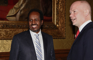 Foreign Secretary William Hague meeting H.E. Mr Hassan Sheikh Mohamud, President of the Federal Republic of Somalia in London, 5 February 2013.