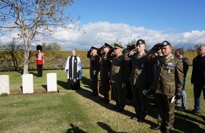 Regimental representatives from the Coldstream Guards, British Exchange Officer Colonel David Rook and Italian officials salute during the Last Post, Crown Copyright, All rights reserved