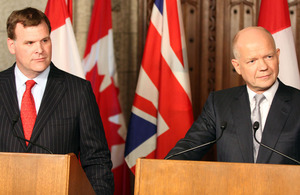 Canadian Foreign Affairs Minister John Baird and Foreign Secretary William Hague