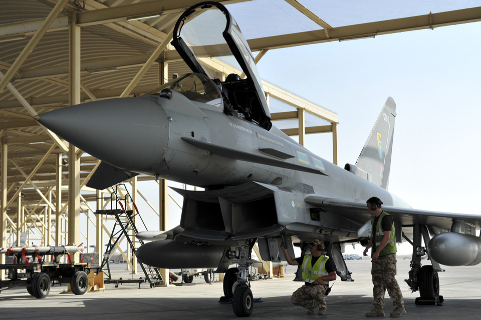 RAF Typhoon aircraft exercise in UAE