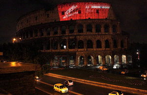 #TimeToAct projection on the Coliseum in Rome, March 2013