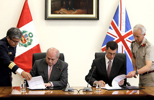 UK and Peru sign defence memorandum of understanding