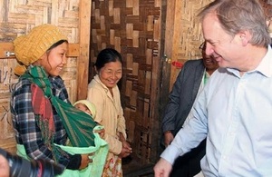 Foreign Office Minister Hugo Swire in Kachin state in 2014