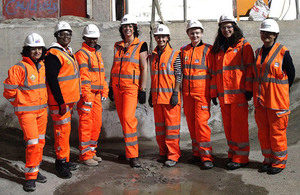 Rail Minister Claire Perry MP meeting women working on Crossrail during November 2015.