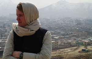 Ministry of Defence policy advisor Jenna Clare in Kabul, Afghanistan