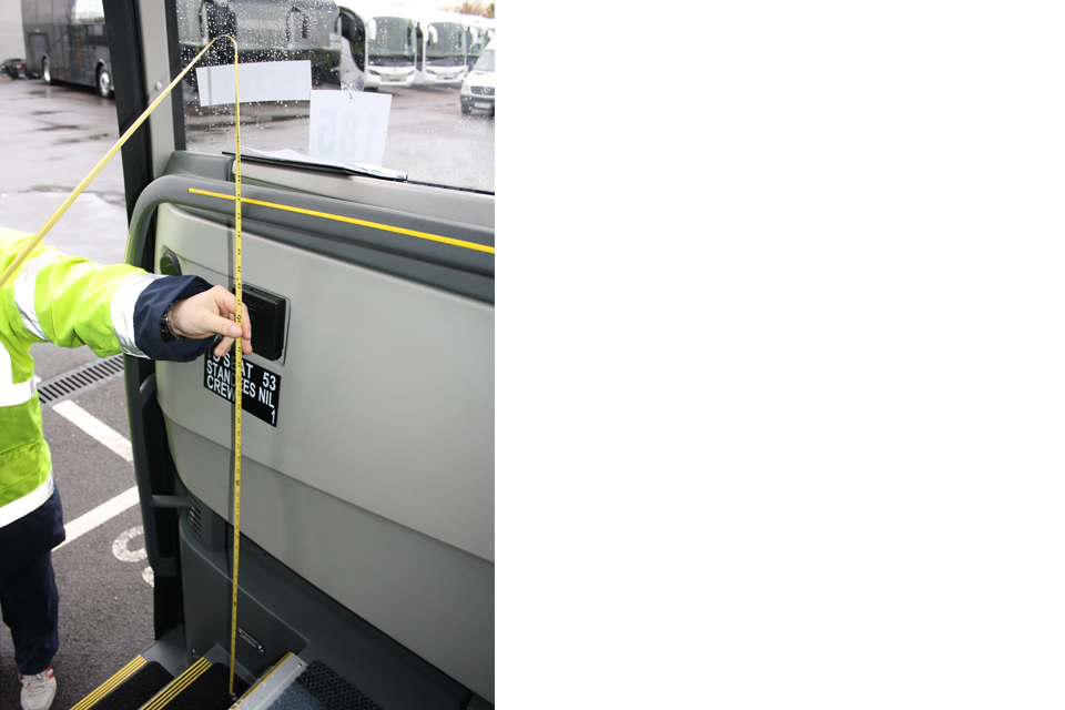 DVSA will check the handrails and handholds for positioning, size and clearance.
