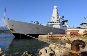 HMS Dragon alongside at Souda Bay, Crete [Picture: Leading Airman (Photographer) Dave Jenkins, Crown copyright]