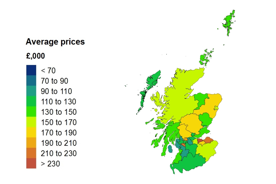 Average price by local authority heat map