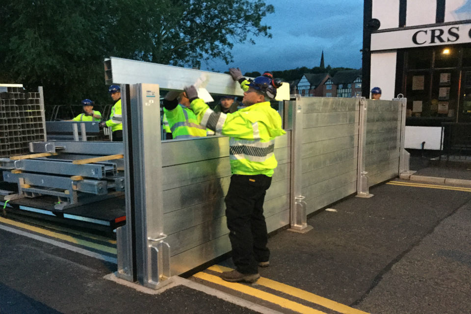 Flood defences put to the test in Northwich