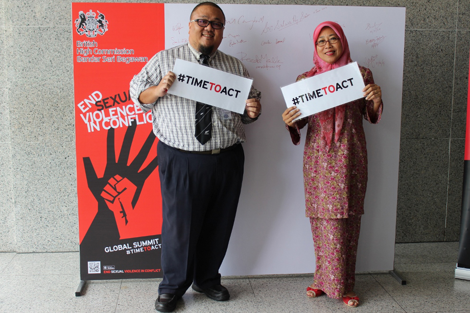 Chevening Alumni showing their support for #TimeToAct and ending sexual violence in conflict
