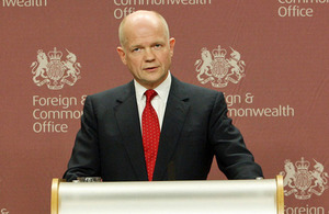 JK užsienio reikalų sekretorius William Hague