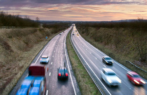 Traffic on the A64 in north Yorkshire.