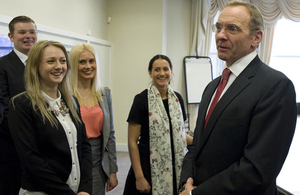 John Manzoni talking to Fast Track Apprentices.