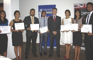 Sri Lankan and Maldivian Chevening Scholars with the British High Commissioner.