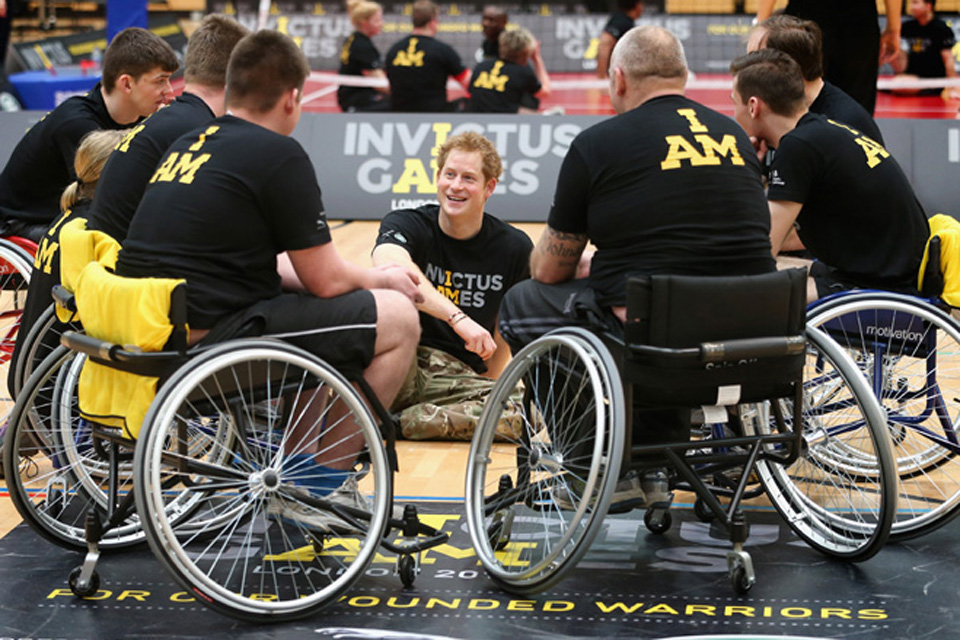 Prince Harry with Invictus Games competitors