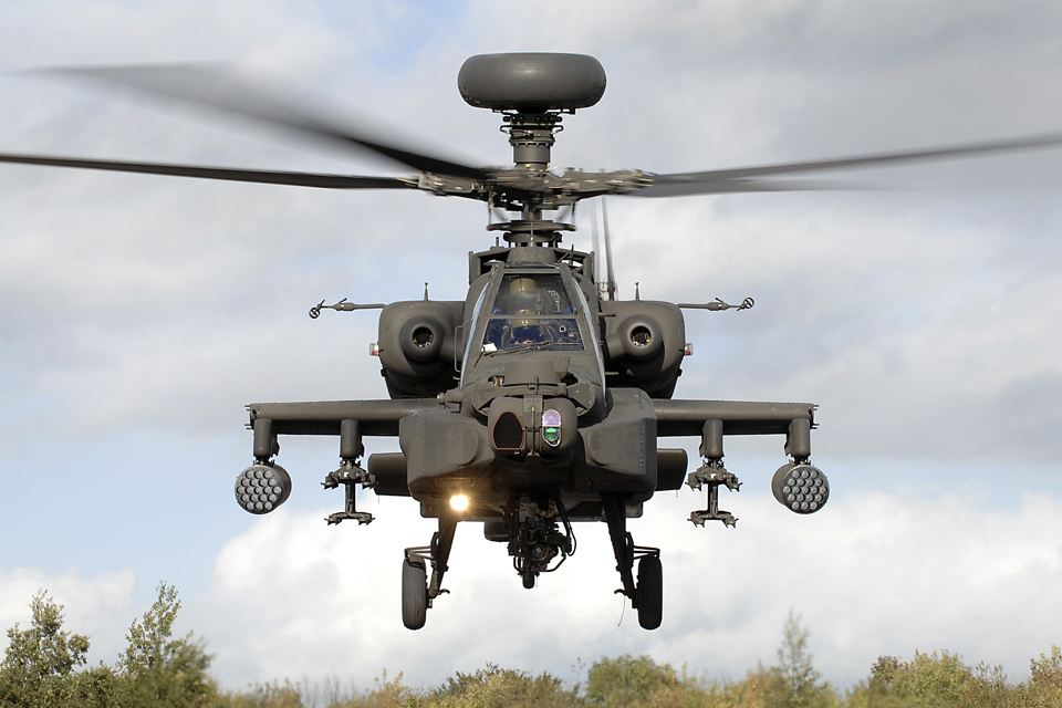An Army Air Corps Apache attack helicopter