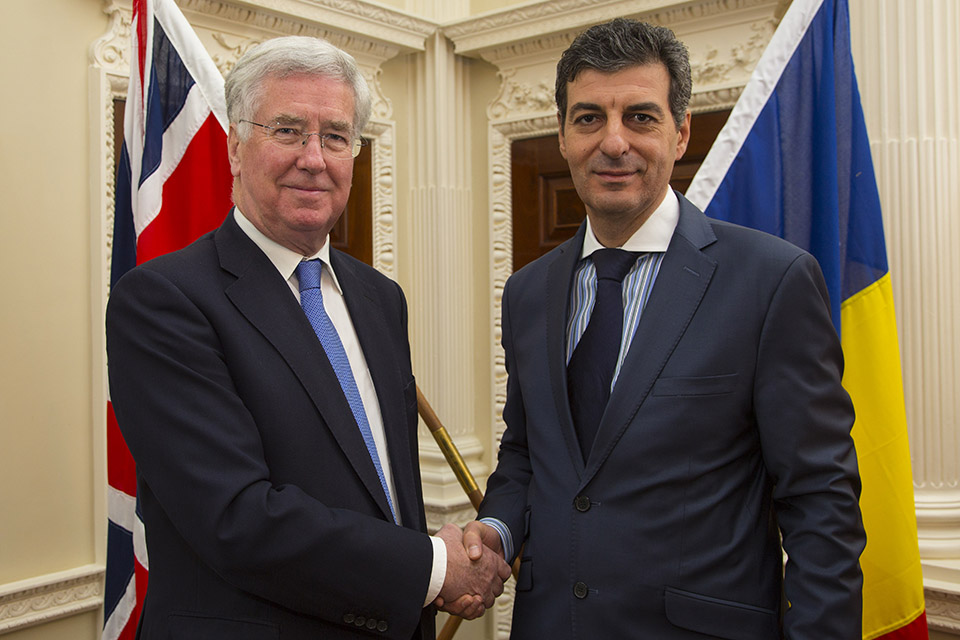 Defence Secretary Michael Fallon with his Romanian counterpart Mihnea Motoc. Crown Copyright. 