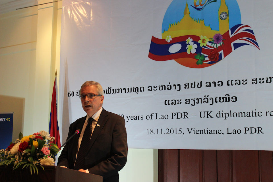 British Ambassador Hugh Evans delivering his commemorative remarks