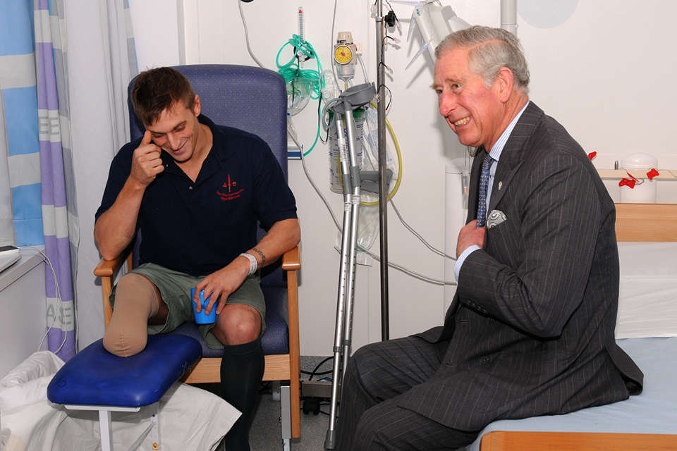 Prince of Wales visits injured personnel