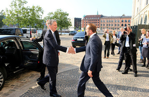 Foreign Secretary greeted upon arrival by Danish Foreign Minister Martin Lidegaard