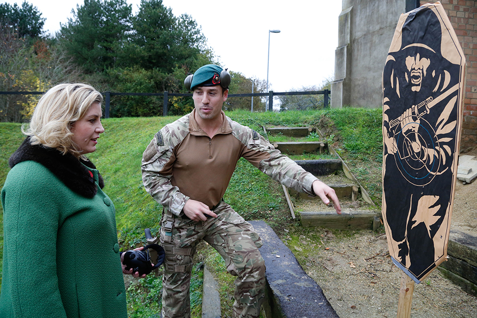 Penny Mordaunt MP, Minister of State for the Armed Forces, has visited 40 Commando Royal Marines based at Norton Manor Camp in Taunton, Somerset.